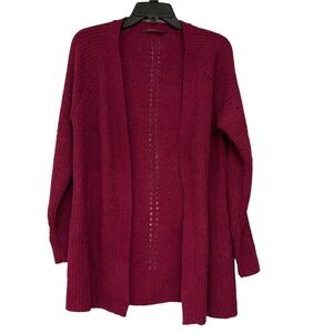 NEW Womens Members Mark Chenille Cardigan Dark Raspberry Size Large